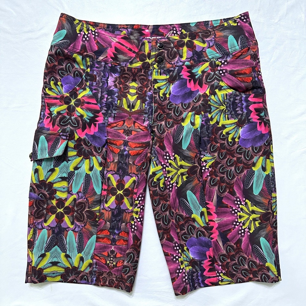 Shredly Womens MTB Mountain Bike Shorts 6 Purple Pink Psychedelic Activewear USA
